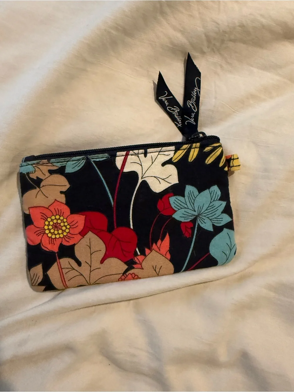 Vera Bradley Floral Zip ID Coin Purse Card Holder